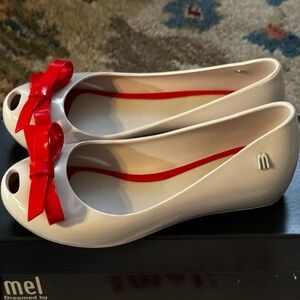 Red bow mini Melissas 13 off white with red bow